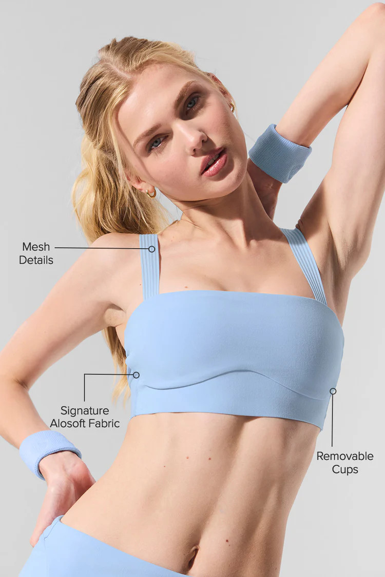Alosoft Serve It Up Bra - Seashell Blue | Alo Yoga (US)