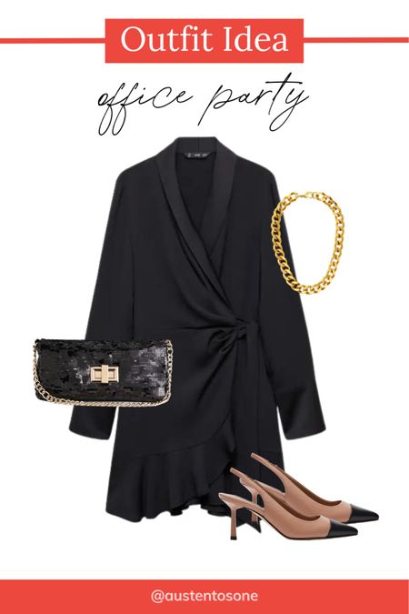 At a work party it’s always better to be dressed up! This black blazer dress is a no brainer and pair with some Slingback heels and a sequin purse for a holiday impact  

#LTKstyletip #LTKHoliday #LTKSeasonal