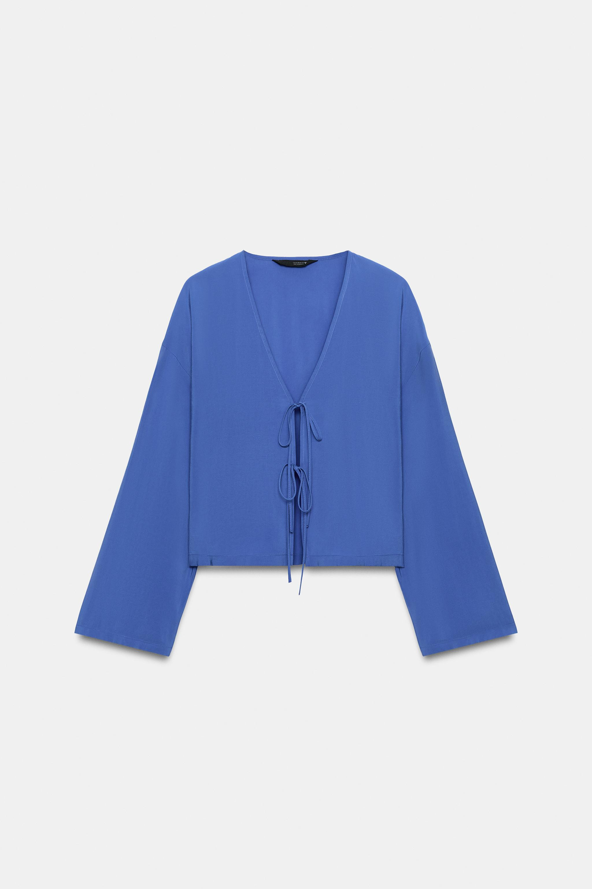 FLOWING SHIRT WITH TIES | Zara UK
