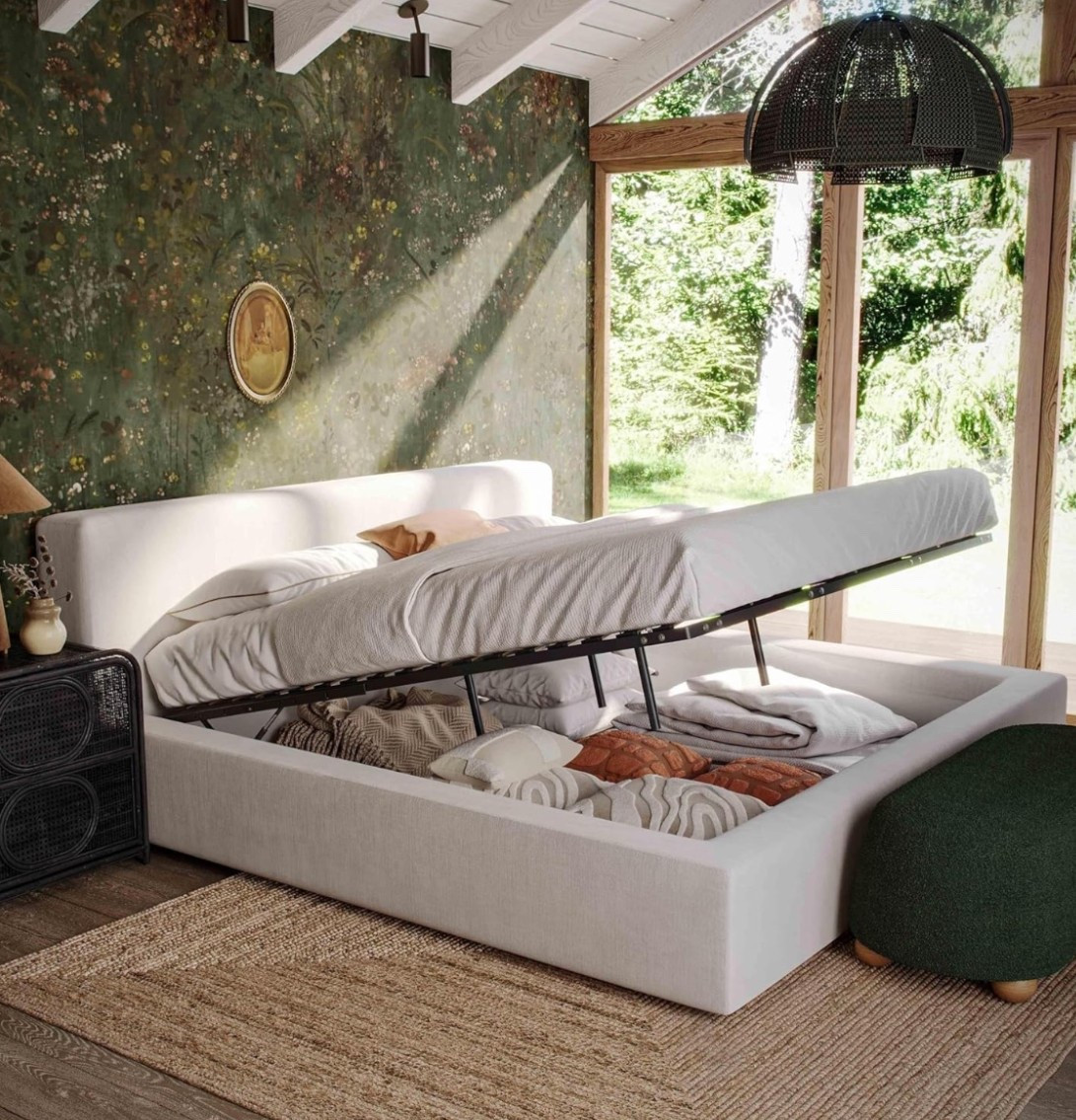 New on Amazon!✨ Bed spring refresh, elevated. The Meena cream upcycled linen storage bed brings soft texture, hidden storage, and a calm, luxurious feel to your bedroom. Clean, cozy, and effortlessly styled. 

Shop now and refresh your sleep space.🤍

#LTKSeasonal #LTKHome #LTKOver40