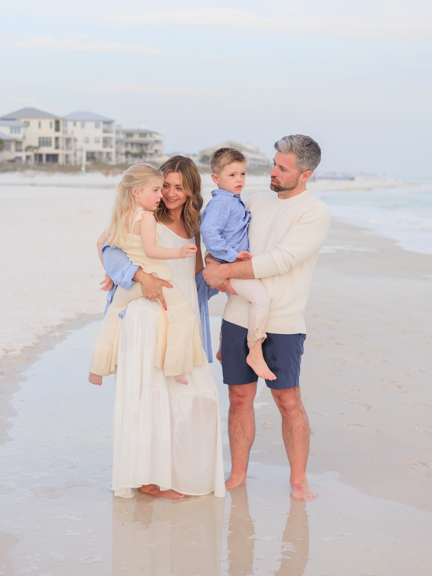 POV: you came for the beach pics but stayed for the 30A cheat sheet 🌊👇 

We did family photos while staying on 30A and these are moments I’ll go back to when I’m old 😭 These were taken by the insanely talented @megflorence.creative (we booked her wayyy in advance so message her as soon as you book your trip to 30A) and I’m currently assessing every wall in our home to hang these on 🥹

30A can be a little overwhelming to book when it’s your first time but all the different beach towns are about a mile apart - there’s no bad spot, but there are different vibes. Seaside is a little too chaotic for us to want to actually stay there and Rosemary is a little too sleepy four our kids, but the Seacrest beaches have been perfect for us. Just make sure your rental comes with PRIVATE beach access or you’ll get crowded out at the pubic spots. 

Our favorite spots every year: 
– Old Florida Fish House → best vibe dinner, live music, lawn games for kids, make sure you sit outside (our favorite spot) 
– North Beach Social → casual, waterfront, toes in the sand energy, live music, beach games, best in the evening, hidden gem the locals go to (tied for our other favorite spot) 
– The Big Chill 30A → easiest family spot, tons of options + space for kids, kind of like an aesthetic outdoor food court with lots to do, easy hangout when you want a break from the beach 
- Bud and Alley’s → waterfront restaurant in Seaside with the best rooftop views

AREAS TO HANG:
– Seaside Florida → classic 30A energy, walkable, food trucks + shopping, live music, families out at night, golf carts everywhere, tons for the kids to do but can be hard to find parking and gets crowded but super central location 
– Rosemary Beach → prettier/quiet, European vibe, great for strolling at night, cobblestone streets, super charming, great at night, good mix of families + couples 
– Alys Beach → white architecture, very aesthetic, worth walking through for a curated resort feel, not as kid friendly (kids welcome, but not as much for them to do)

There’s a ton of other places we love but this is all you need to start planning your trip! Other recs to share? Drop them in the comments!!