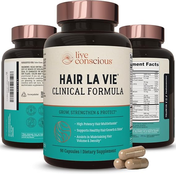 Hair La Vie Live Conscious Clinical Formula Hair Growth Vitamins for Women and Men w/Biotin, Coll... | Amazon (US)