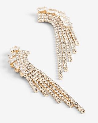 Curved Rhinestone Drop Earrings | Express