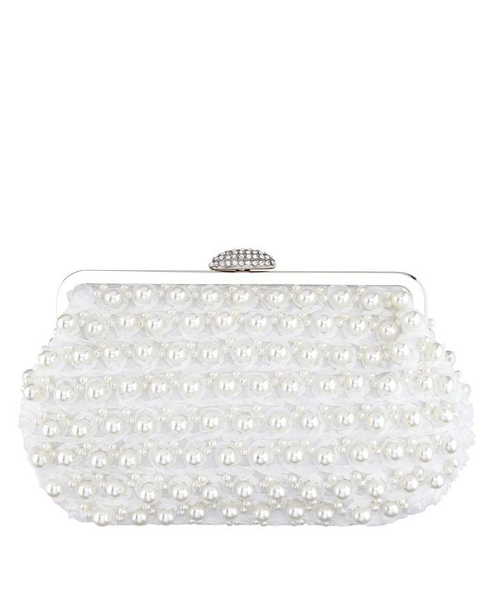 Women's Imitation Pearl Embellished Chiffon Frame Bag | Macys (US)