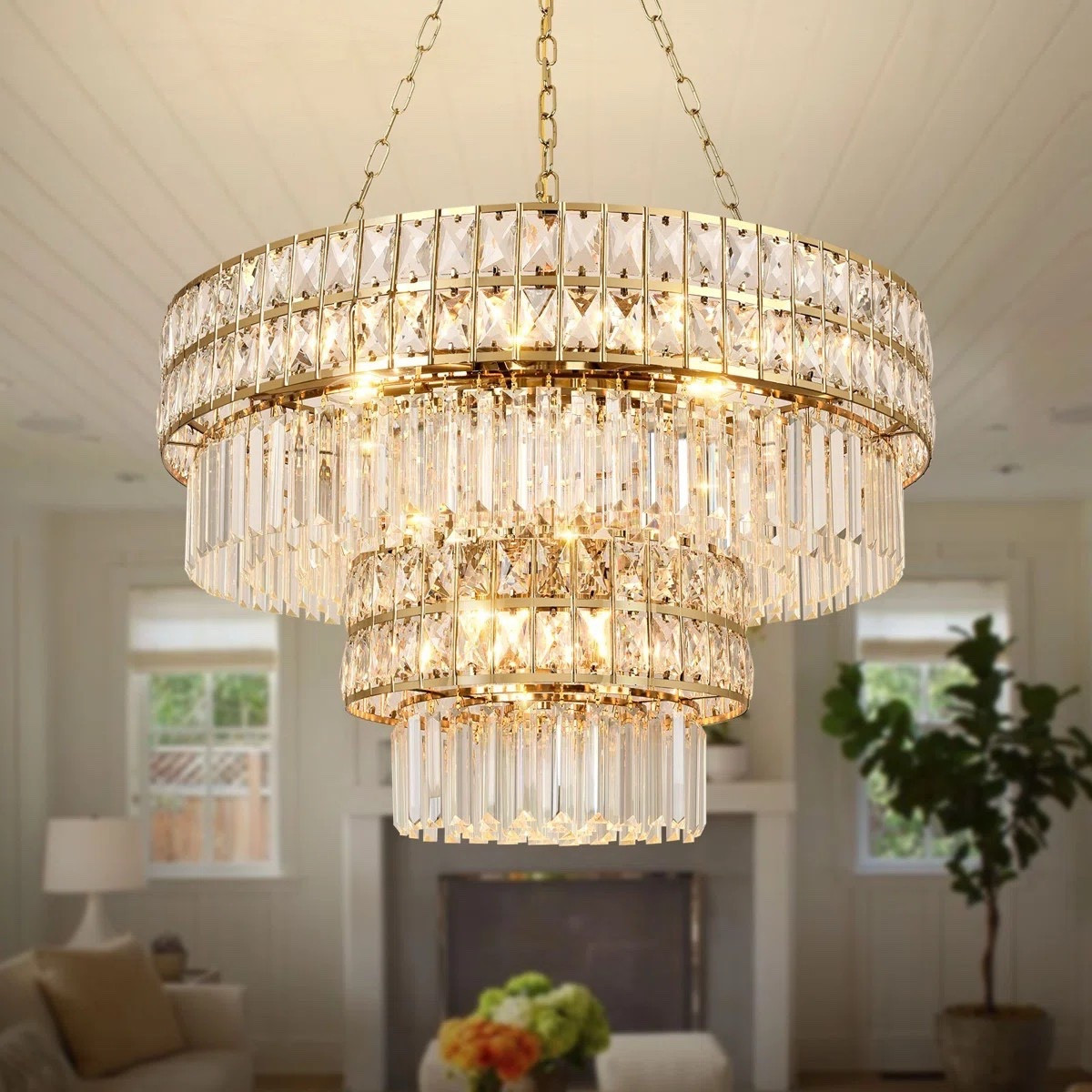 Modern, elegant, and a statement piece. The Siamon 16 - Light Tiered Chandelier is ON SALE and under $300.

Keywords: Crystal chandelier, modern Crystal chandelier, wagon wheel chandelier, modern lighting, kitchen, living room, bedroom, home lighting, home decor 

#LTKHome #LTKSaleAlert #LTKSeasonal