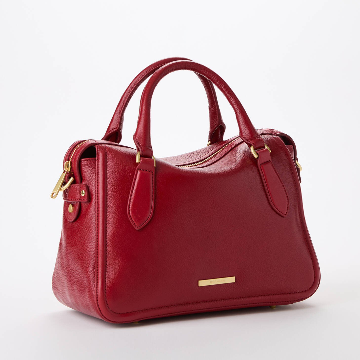 Micaela Leather Satchel | Radiant Red Mystic | BRAHMIN | Brahmin