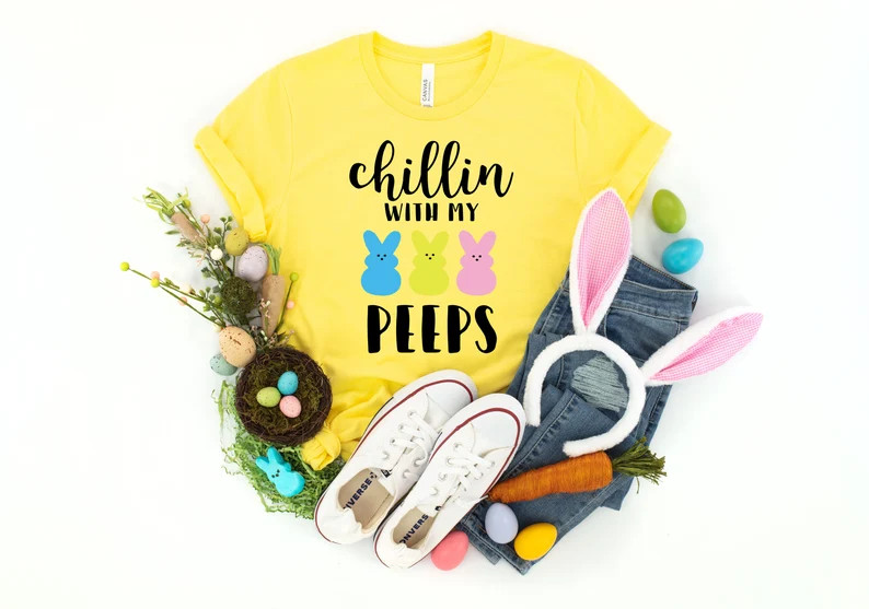 Chilling With My Peeps Shirt, Chilling With My Peeps Shirt, Cute Easter Shirt, Gift for Easter Da... | Etsy (US)
