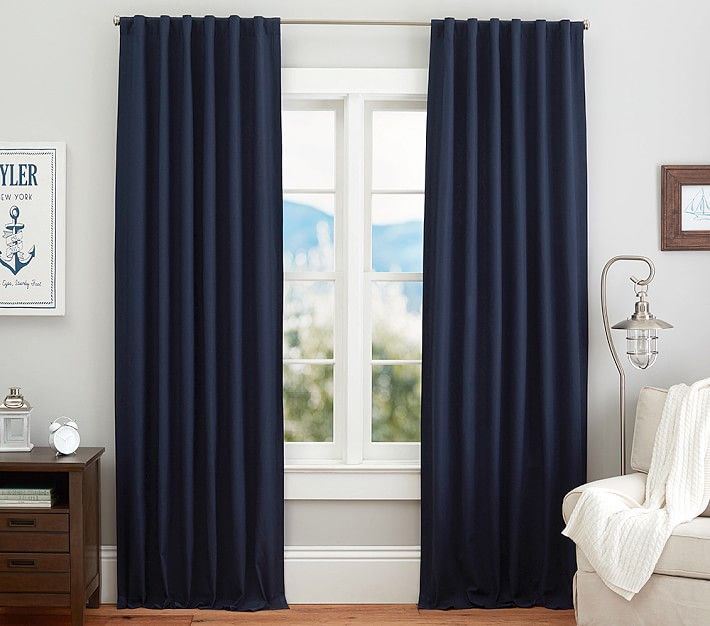 Quincy Cotton Canvas Blackout Curtain Panel | Pottery Barn Kids