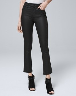 High-Rise Coated Bootcut Crop Jeans | White House Black Market
