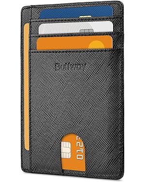 Buffway Slim Minimalist Front Pocket RFID Blocking Leather Wallets for Men and Women | Amazon (US)
