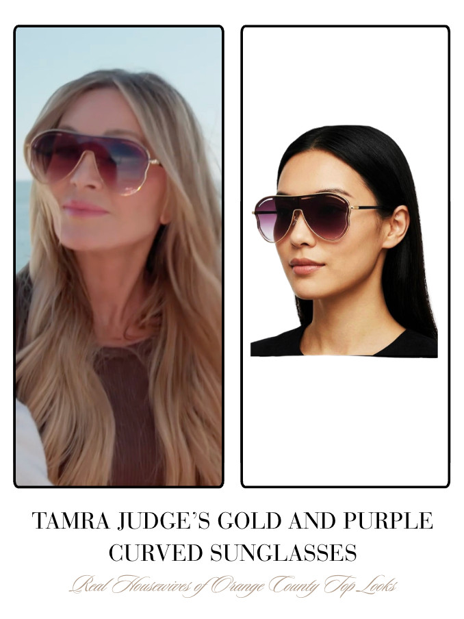 Tamra Judge's Gold and Purple Curved Sunglasses 

 