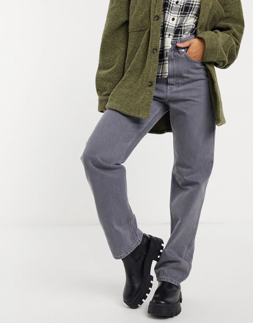 Weekday Rowe straight leg jeans in standard gray-Grey | ASOS (Global)