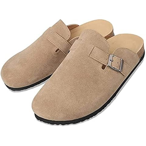 Boston Clogs for Women Boston Clogs Dupes Suede Soft Leather Clogs Classic Cork Clog Antislip Sol... | Amazon (US)