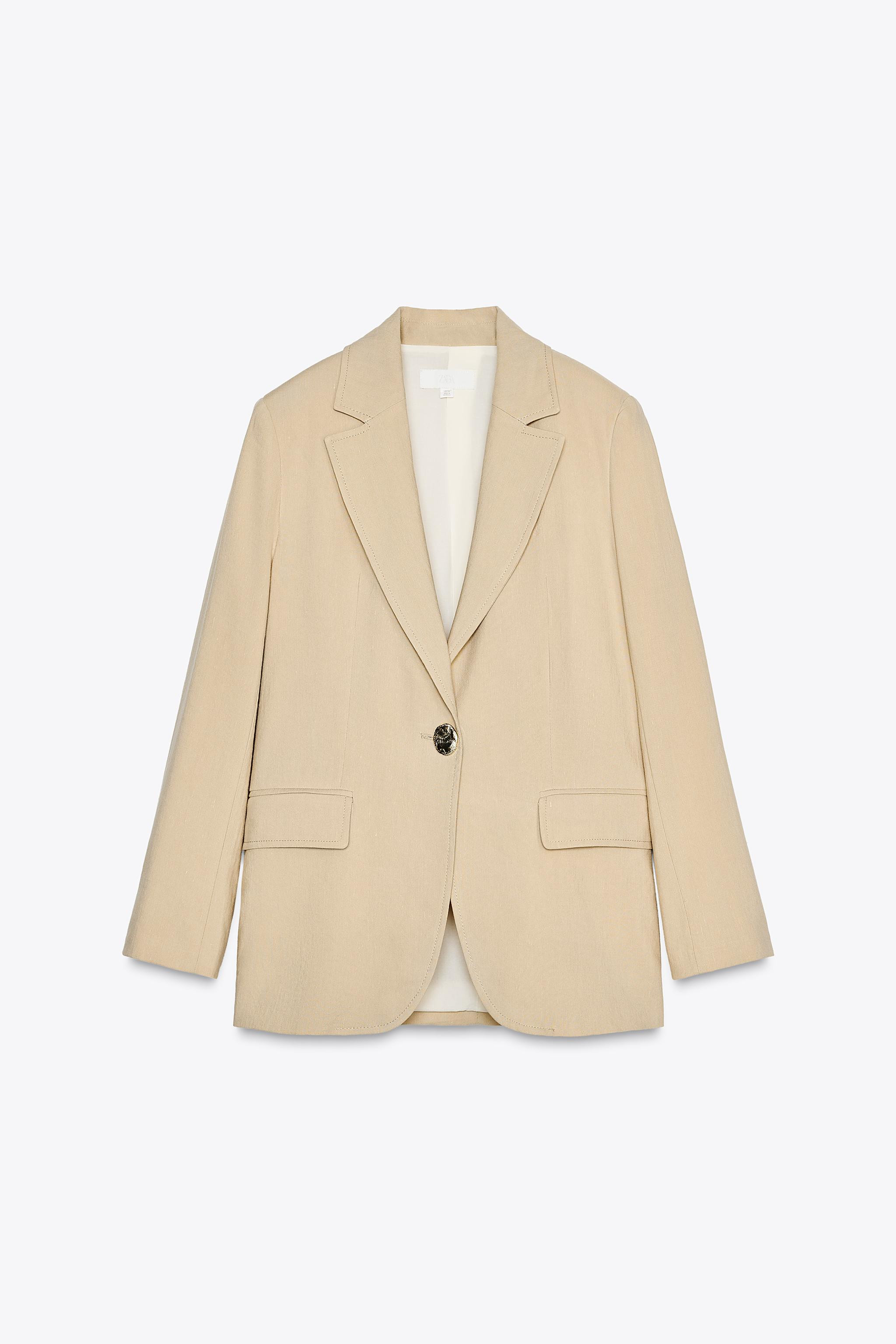 ONE-BUTTON LINEN BLEND BLAZER | Zara US