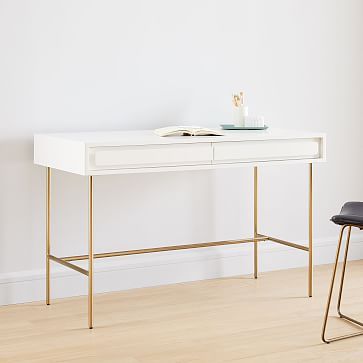 Gemini Desk - White Lacquer | West Elm (US)