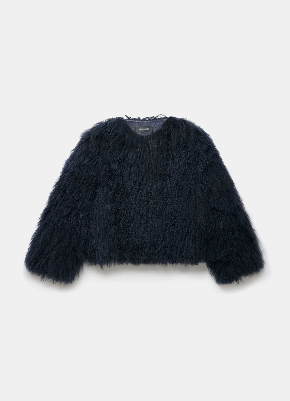 Navy Mongolian Fur Jacket | Mint Velvet