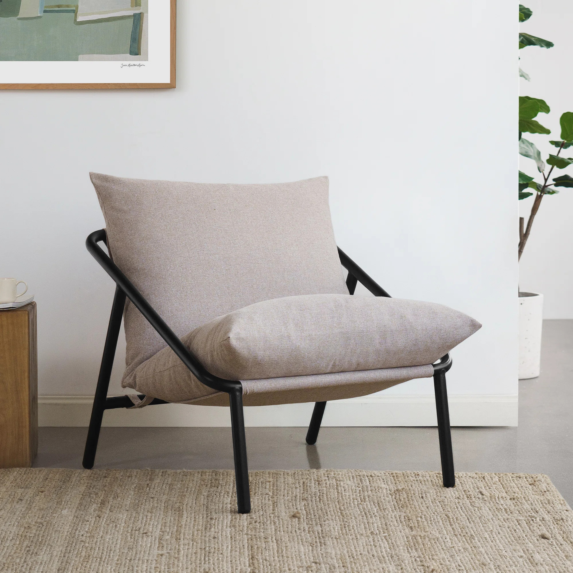 Lizetta Sling Chair - Accent chari with Plush foam cushioning - Durable steel frame & soft fabric... | Wayfair UK