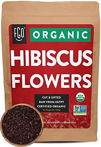 Organic Hibiscus Flowers | Loose Tea (200+ Cups) | Cut & Sifted | 16oz/453g Resealable Kraft Bag ... | Amazon (US)