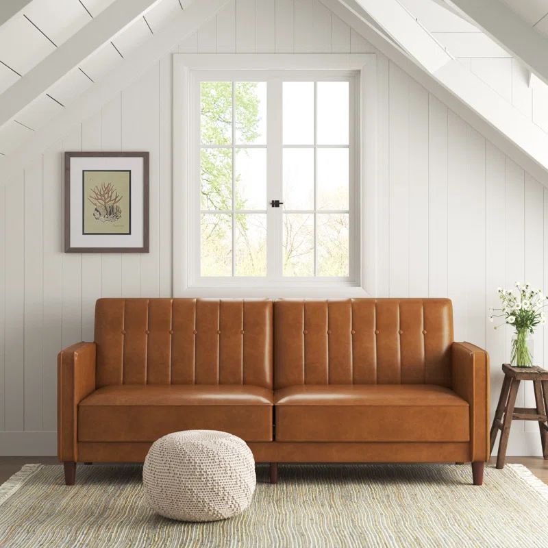 Seylow 81.5'' Faux Leather Convertible Sofa | Wayfair North America