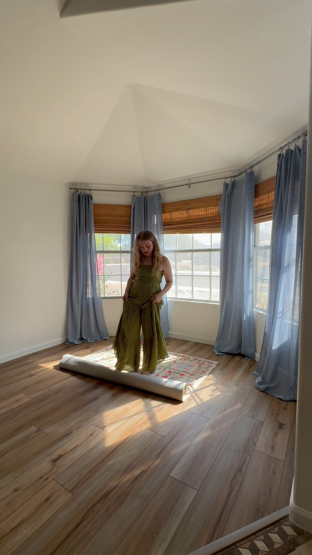 updating this little space into a whimsical sitting area. love the colors in this rug! couch coming soon…

this jumpsuit is perfect for summer! lightweight, flowy and looks like a maxi dress with how wide the legs are. love! i sized down 1, wearing an xsmall. i’m 5’2 and it is long enough to wear a block heel, but also short enough for flats

#LTKootd #LTKdayinmylife #LTKHome