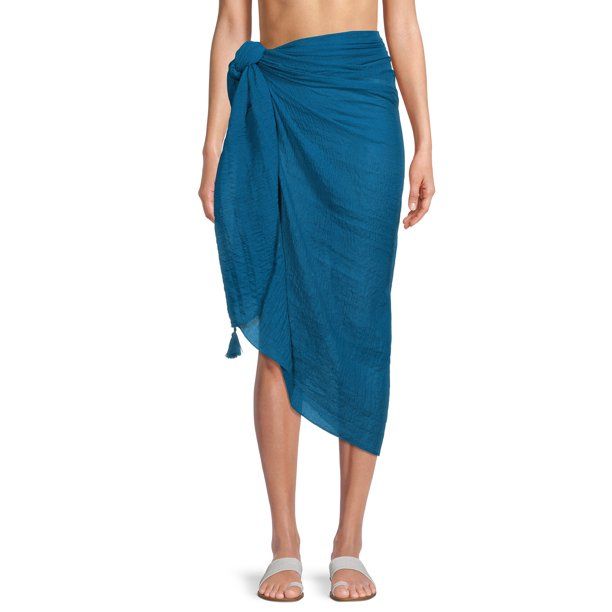 Time & Tru Women's Pareo Swimwear Cover-up, Multi-use Wrap, Beach Wrap - Walmart.com | Walmart (US)