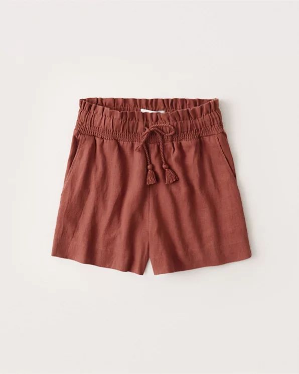 Linen-Blend Tassel Shorts | Abercrombie & Fitch US & UK