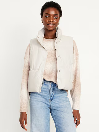 Faux-Leather Puffer Vest | Old Navy (US)