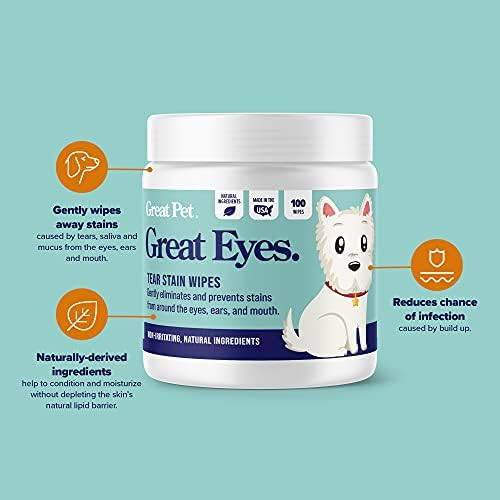 Great Pets - Body Wpes & Eye Tear Stain Remover Wipes for Dogs & Cats - Wash & Clean Eyes, Paws, Ski | Amazon (US)