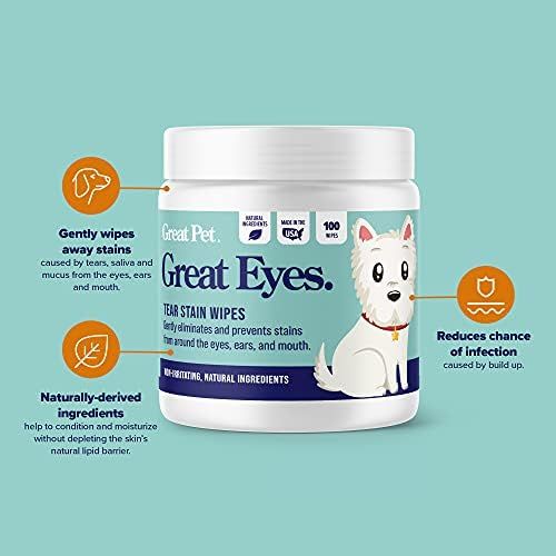 Great Pets - Body Wpes & Eye Tear Stain Remover Wipes for Dogs & Cats - Wash & Clean Eyes, Paws, Ski | Amazon (US)