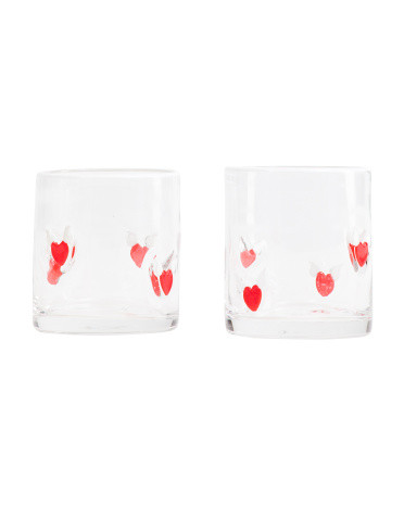 Set Of 2 Fly Heart Double Old-Fashioned Glasses | TJ Maxx