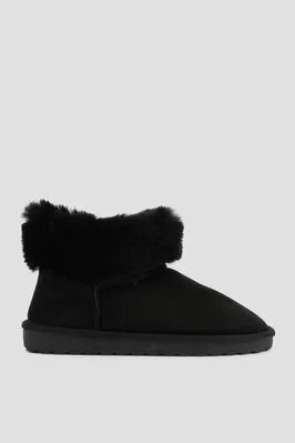Faux Sheepskin Ankle Boots with Fur Trim | Ardene