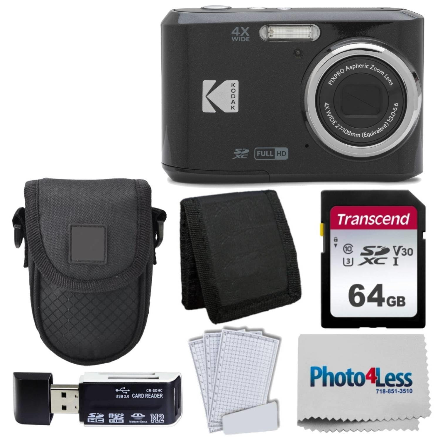 Kodak PIXPRO FZ45 Digital Camera Bundle with Black Point & Shoot Camera Case + Transcend 64GB SD ... | Amazon (US)