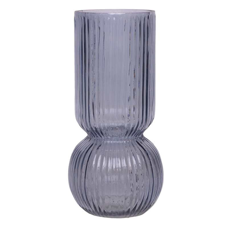 Blue Bottom Bubble Ribbed Vase, 9" | At Home