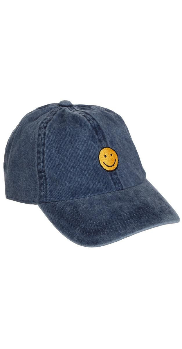 Embroidered Smiley Face Cap - Blue-Blue-0267832256441   | Burkes Outlet | bealls