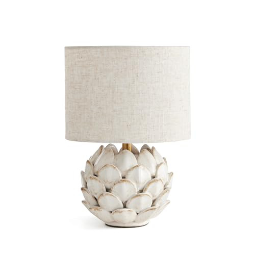 Napa Home & Garden 7.75" x 12" Declan Decorative Artichoke Pattern Ceramic Mini Table Desk Lamp w/Linen Shade All Seasons Home Office Living Room End Table Bedroom Bedside Table Decor Decoration | Amazon (US)