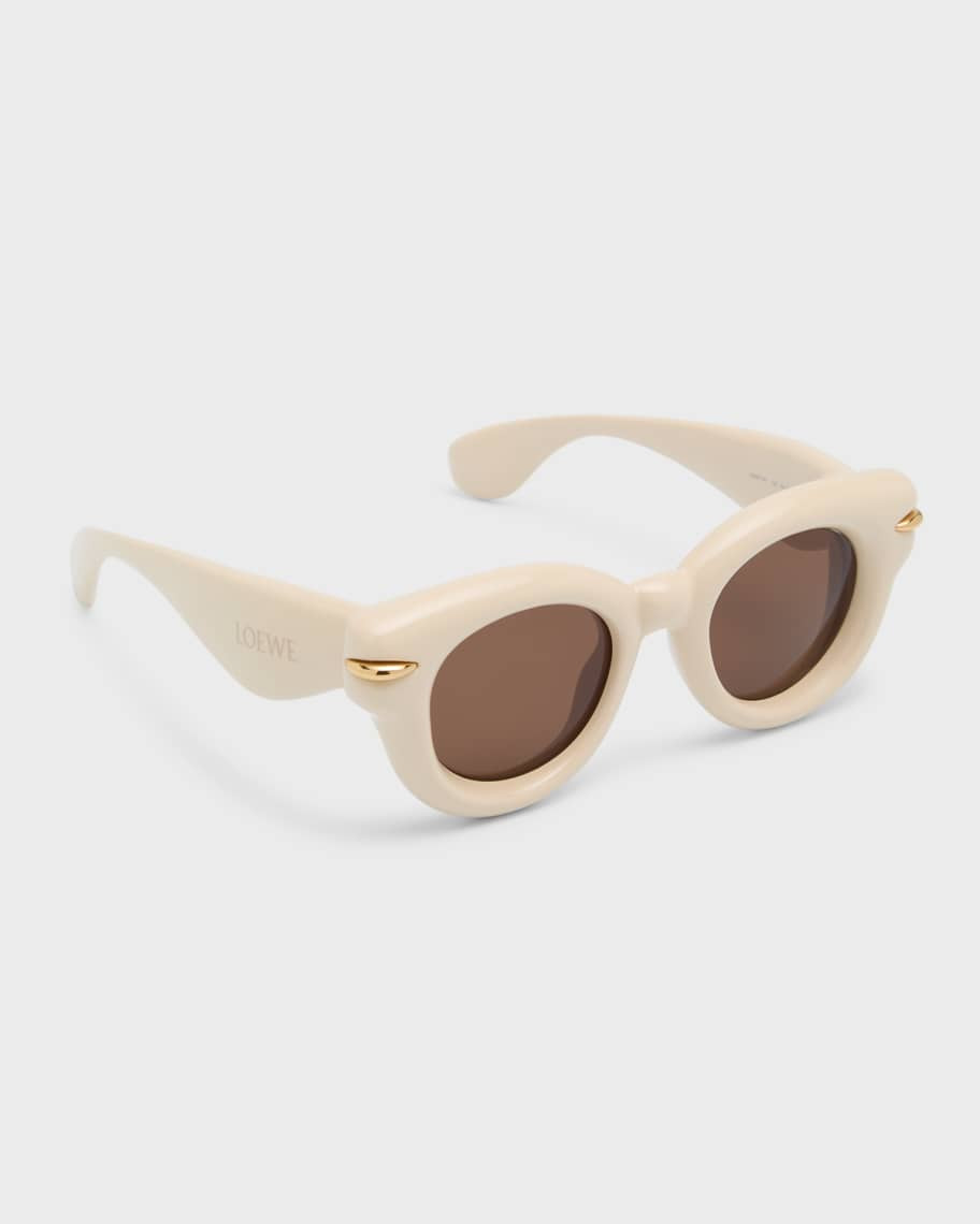Loewe Inflated Pantos Acetate Round Sunglasses | Neiman Marcus