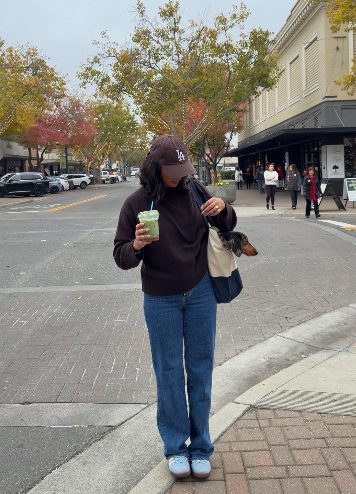 Casual fall outfit featuring neutral basics. Cozy sweatshirt, straight-leg jeans, comfortable everyday sneakers, and a large tote bag for daily wear. Easy fall outfit for errands, coffee runs, or walking around town. Neutral color palette, relaxed fit, and timeless wardrobe staples.

#LTKootd