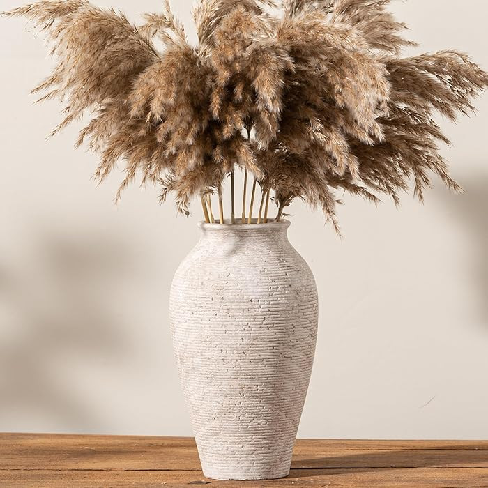 Ceramic Flower Vase Home Decor - Large Tall Farmhouse Table Vases Rustic Vintage Living Room Kitc... | Amazon (US)