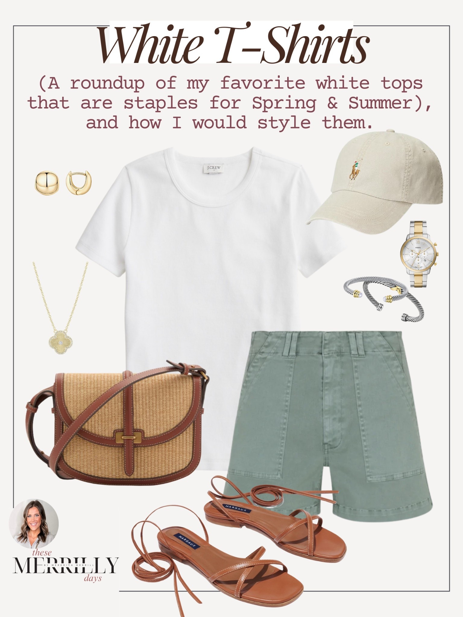 Casual spring outfit / lace up sandals / straw bag / simple spring outfit / weekend outfit / polo hat / green utility shorts 

#LTKFindsUnder100 #LTKItBag #LTKShoeCrush
