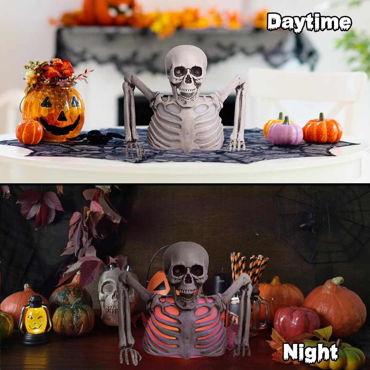 Halloween Light-Up Groundbreaker Skeleton Decoration, 7-Color Skull Prop for Yard, Lawn and Haunt... | Target