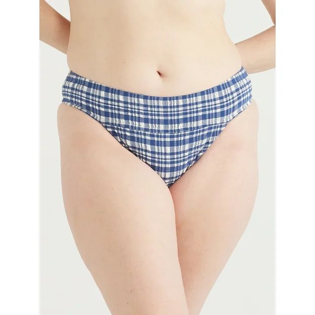 Time and Tru Women's and Women's Plus Seersucker Mid Rise Bikini Bottoms, Sizes XS-XL | Walmart (US)