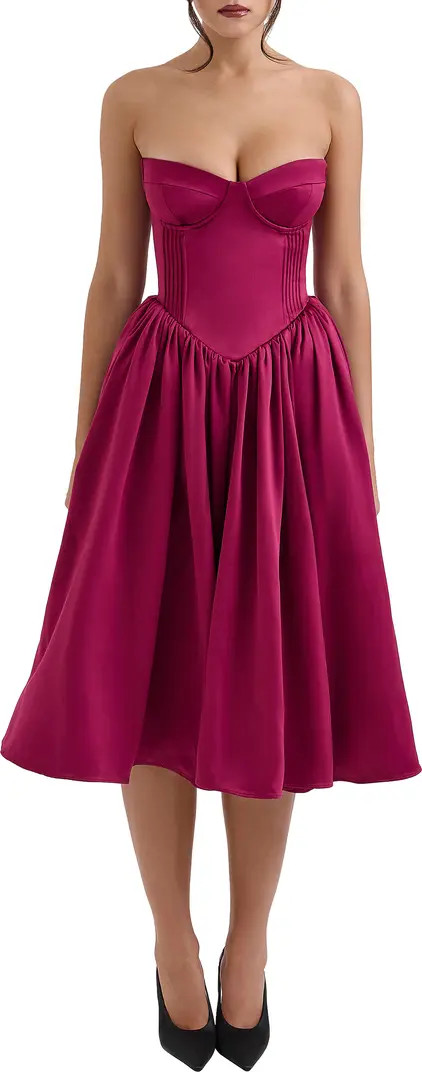 Coco Strapless Corset Midi Dress | Nordstrom