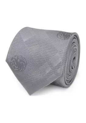 Game of Thrones Men's Targaryen Dragon Gray Plaid Silk Tie, Grey | Belk