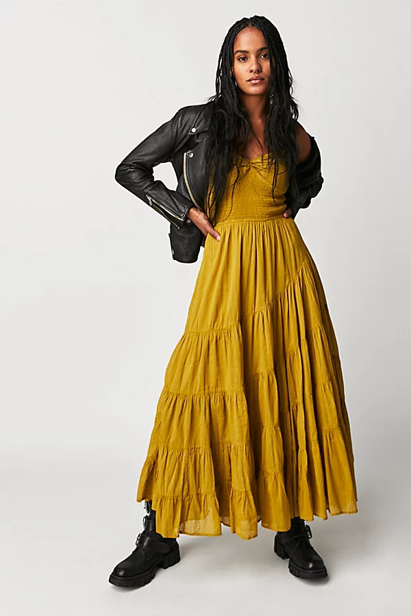 Sundrenched Solid Maxi Dress by Free People, Bitter Oil, L | Free People (Global - UK&FR Excluded)