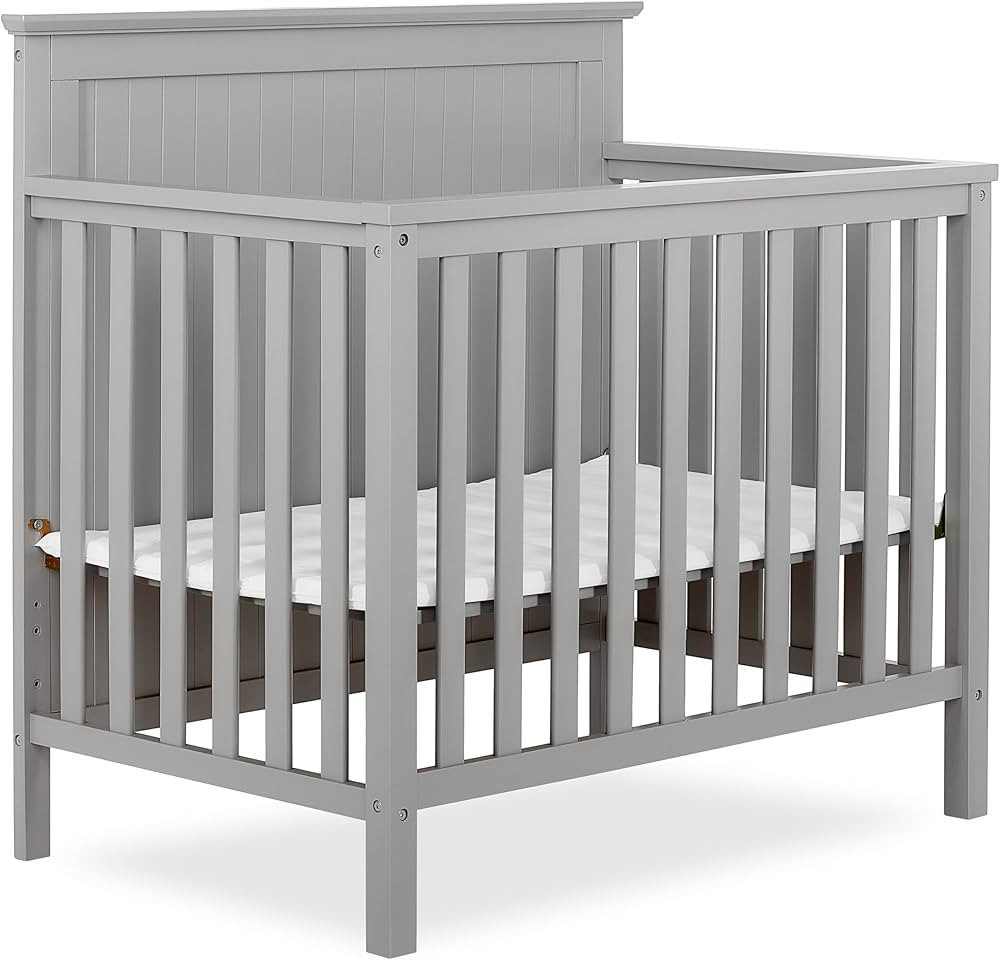 Dream On Me Ava 4-in-1 Convertible Mini Crib in Pebble Grey, 635-PG, Greenguard Gold Certified, N... | Amazon (US)