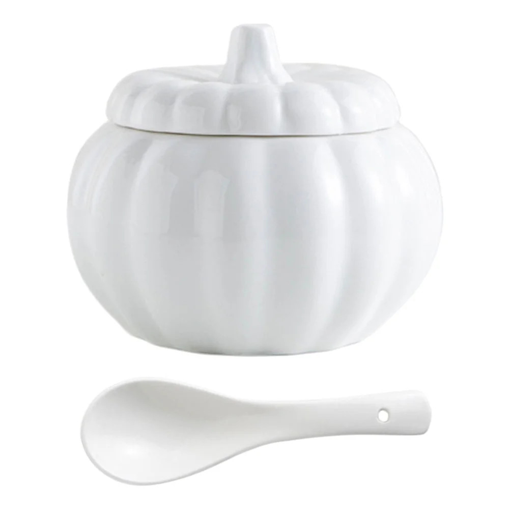 NUOLUX 1 Set of Stew Bowl with Spoon Ceramic Bowl With Lid Pumpkin Bowl Steamed Can | Walmart (US)