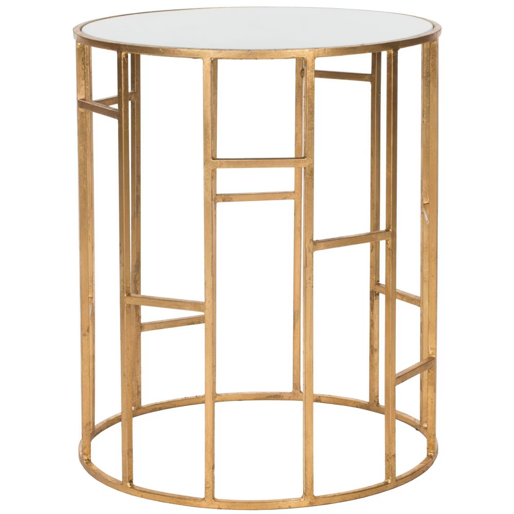 Doreen End Table - Safavieh , Gold/Glass | Target