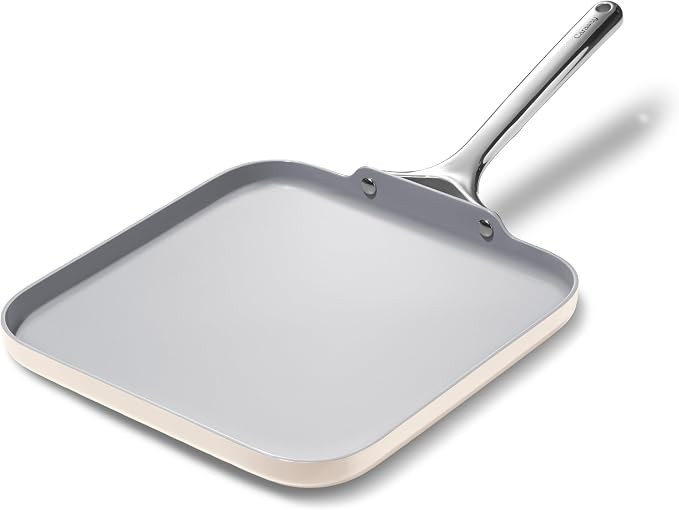 Caraway Square Griddle Pan - 11” Square Pan - Non-Stick Ceramic Coated - Non Toxic, PTFE & PFOA... | Amazon (US)