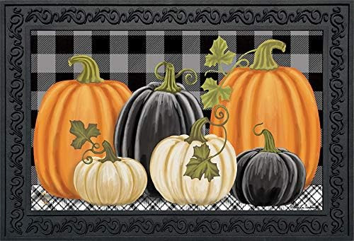 Briarwood Lane Checkered Pumpkins Autumn Doormat Primitive Indoor/Outdoor 30" x 18" | Amazon (US)