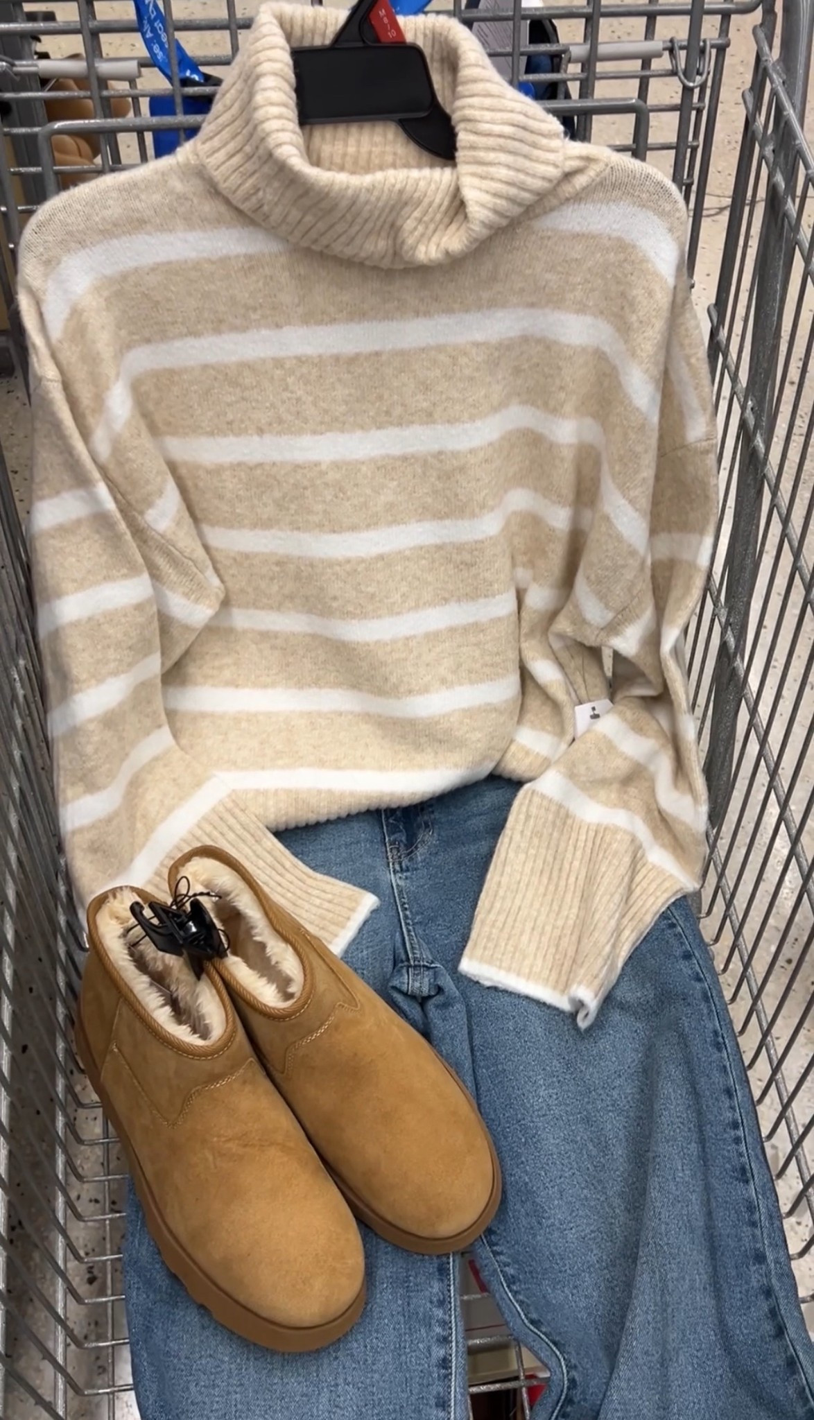 Walmart outfit idea with this turtleneck sweater and wide leg jeans. I sized up to medium in the sweater and stayed tts small / 6 in the jeans. #walmartfashion #walmartfinds 

#LTKFindsUnder100 #LTKFindsUnder50 #LTKOver40